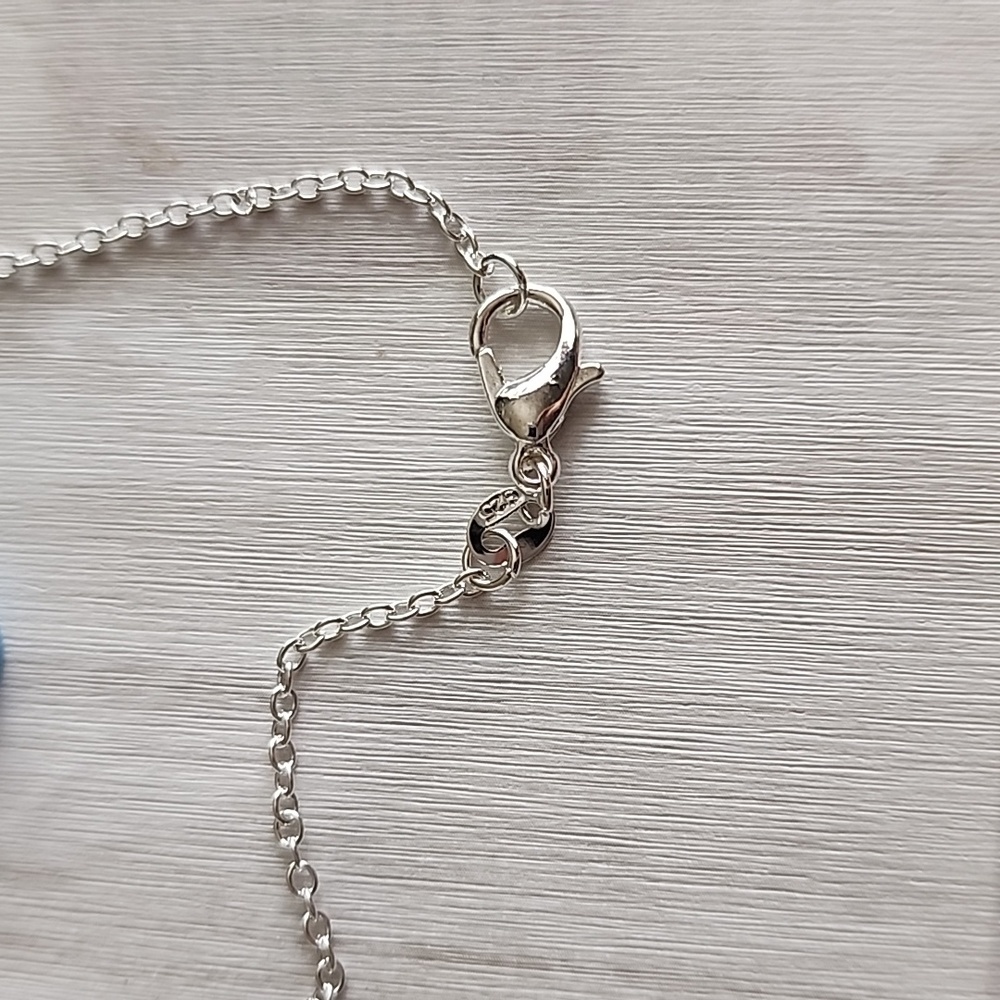 M&M Necklace 20 inch 925S Silver plate Chain NP - Picture 2 of 3